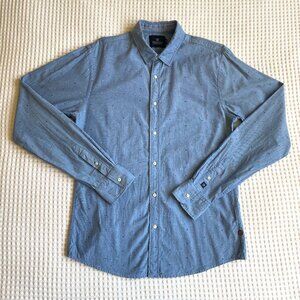 Scotch & Soda dot chambray long sleeve button front shirt, men's M "slim"